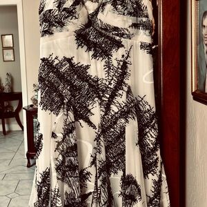 Alberto Makali halter Black and White silk burnout with beads very elegant